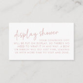 Stoffig Roze & Wit Minimale Bruids Display Douche Informatiekaartje (Voorkant)