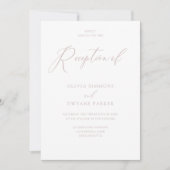 Stoffig Roze & Wit Mooie bruiloft receptie Kaart (Voorkant)
