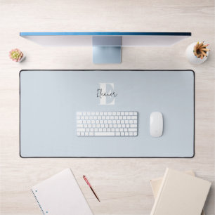 Stoffige Blau Minimalistische Monogram Bureaumat