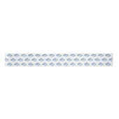 Stoffige blauwe bloemen en groen patroon lint (Voorkant)