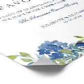 Stoffige Blauwe Bloemen In plaats van Favorieten T Poster (Hoek)