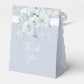 stoffige blauwe bloemenbruiloft gunst doos bedankdoosjes (Achterkant)