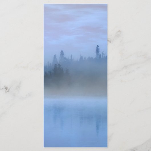 stoffige blauwe bos landschap bruiloft menu (Achterkant)