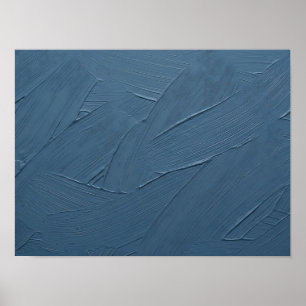 Stoffige blauwe geschilderde impasto textuurposter poster