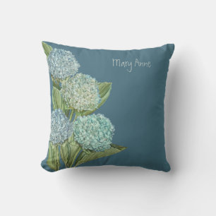 Stoffige Blauwe Hortensia Boeket Kussen