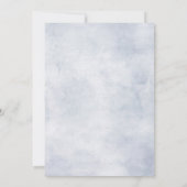 Stoffige blauwe hortensia's pastelroze rozen bruil kaart (Achterkant)