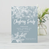 Stoffige blauwe kersttakken corporate kerst kaart (Staand voorkant)