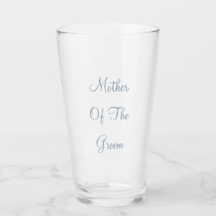 Stoffige blauwe moeder van de bruidegom huwelijksg glas