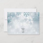 Stoffige Blauwe Sneeuwvlok Moderne Bruiloft RSVP Kaartje (Achterkant)