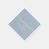 Stoffige Blauwe Trouwservetten Met Touw Hart Servet (Hoek)