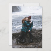 Stoffige Blauwe Waterverf Verlaat Monogram Huwelij Kaart (Achterkant)