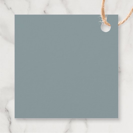 Stoffige blauwe wilde bloemen baby in bloei jongen bedankjes labels (Achterkant)