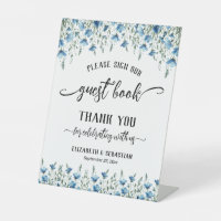 Stoffige Blauwe Wilde Bloemen Gelieve Ons Gastboek