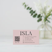 Stoffige Blush Roze Haarstylist Bedrijfskaart Visitekaartje (Staand voorkant)