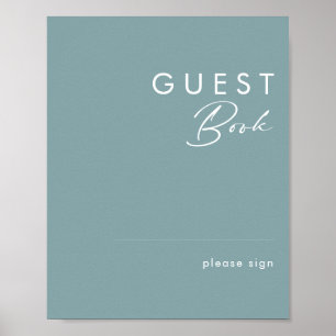 Stoffige Boho Blauwe gastboekbord Poster