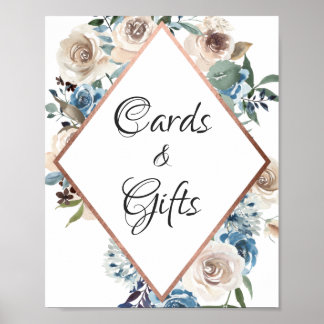 Stoffige Boho Bloemkaarten en Cadeaus Bord Poster