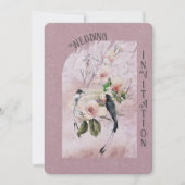 Stoffige Bourgogne Magnolia Bloesems en Vogels Bru Kaart (Voorkant)