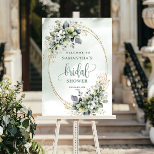 Stoffige groene beplanting bruiloft feest welkom b poster