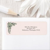 Stoffige groene bladeren met witte bloemen Label (Insitu)