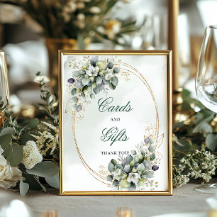 Stoffige groene botanische kaarten en cadeaus tafe poster