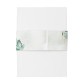 stoffige groene gouden eucalyptus groen wedding uitnodigingen wikkel (Achterkant Voorbeeld)