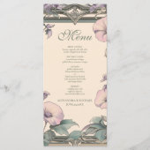 Stoffige lavendel kader bruiloft menu (Voorkant)
