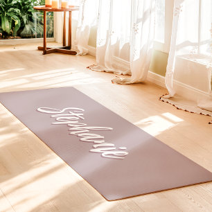 Stoffige lavendel paarse aangepaste naam eenvoudig yogamat