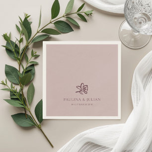 Stoffige Mauve & Burgundy Elegante Bloemige Brui Servet