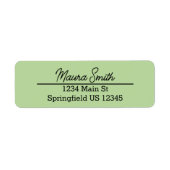 Stoffige minimalistische avocado retouradreslabels etiket (Voorkant)