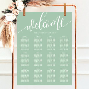 Stoffige Mint Minimalistische Script Trouw Stoelen Poster