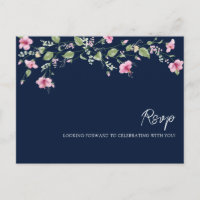 Stoffige Navy Blauwe Roze Hibiscus Bloei Trouw Bru