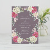 Stoffige Orchidee Ranunculus Bruiloft Kaart (Staand voorkant)