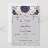 stoffige paarse en witte bloemen grijs met uitzond kaart (Voorkant)