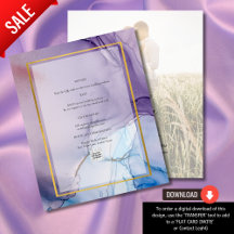 Stoffige paarse marineblauwe gouden INK bruiloft U