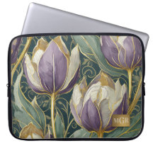 Stoffige Paarse Tulp Droom - Botanisch Monogram