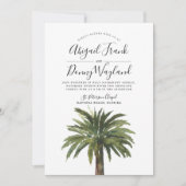 stoffige palm | Sand Back Bruiloft Viering Kaart (Voorkant)