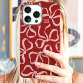 Stoffige Rode Strik Monogram Case-Mate iPhone Case
