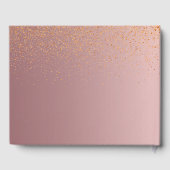 Stoffige roos confetti script roze Bruidsdouche Gastenboek (Achterkant)