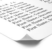 stoffige roos waterverf bruiloft zitplaats poster (Hoek)