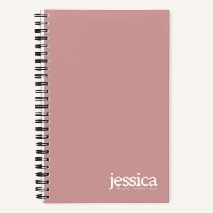 Stoffige Roze Afgeronde Moderne Typografie Notitieboek