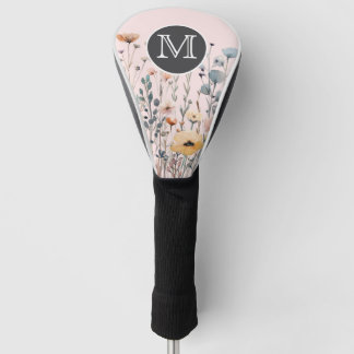 Stoffige Roze Aquarel Wilde Bloem Golfhoesje Golfheadcover