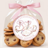 Stoffige Roze Bloemige Baby in Bloom Sticker – Boh