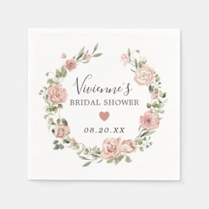 Stoffige Roze Bloemige Eucalyptus Bruidsdouche Servet