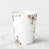 Stoffige Roze Blush Bloemige Eucalyptus Bruidsdouc Papieren Bekers (Links)