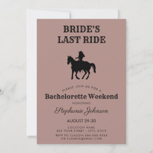 Stoffige Roze Bruid's Laatste Rit Bachelorette Wee Kaart