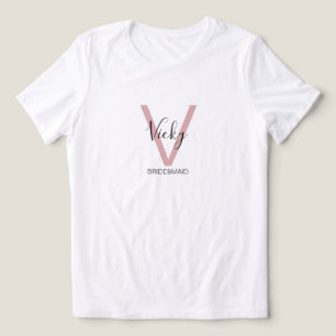 Stoffige Roze Bruidsmeisje Monogram Tri-Blend Shirt