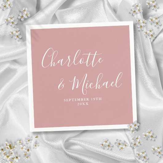 Stoffige Roze Elegant Schrift Minimalistisch Servet