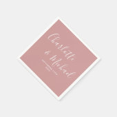 Stoffige Roze Elegant Schrift Minimalistisch Servet (Hoek)