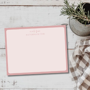Stoffige Roze Elegante Eenvoudige Briefkaart