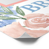 Stoffige Roze en Blauwe Bloem Foto Prop Kader Boho Poster (Hoek)